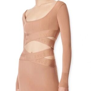 NWT!! Herve Leger Scoop Neck Crop Top